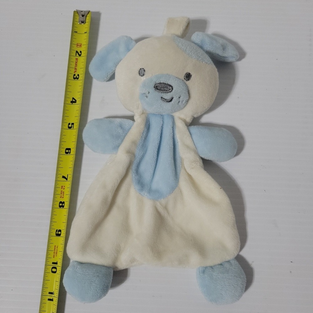 Nuby Baby Security Blanket Plush Puppy Dog Blue Cream Lovey Toy Infant Crib